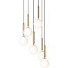 Nuura – Suspension Miira 6, laiton et verre opal blanc