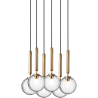 Nuura – Miira 6 pendant, brass and clear glass