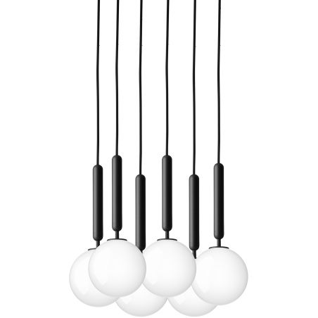 Nuura – Miira 6 pendant, rock grey and white opal glass