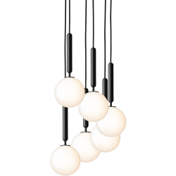 Nuura – Miira 6 pendant, rock grey and white opal glass