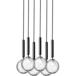 Nuura – Suspension Miira 6, rock grey et verre transparent