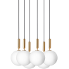 Nuura – Suspension Miira 6 Large, laiton et verre opal blanc