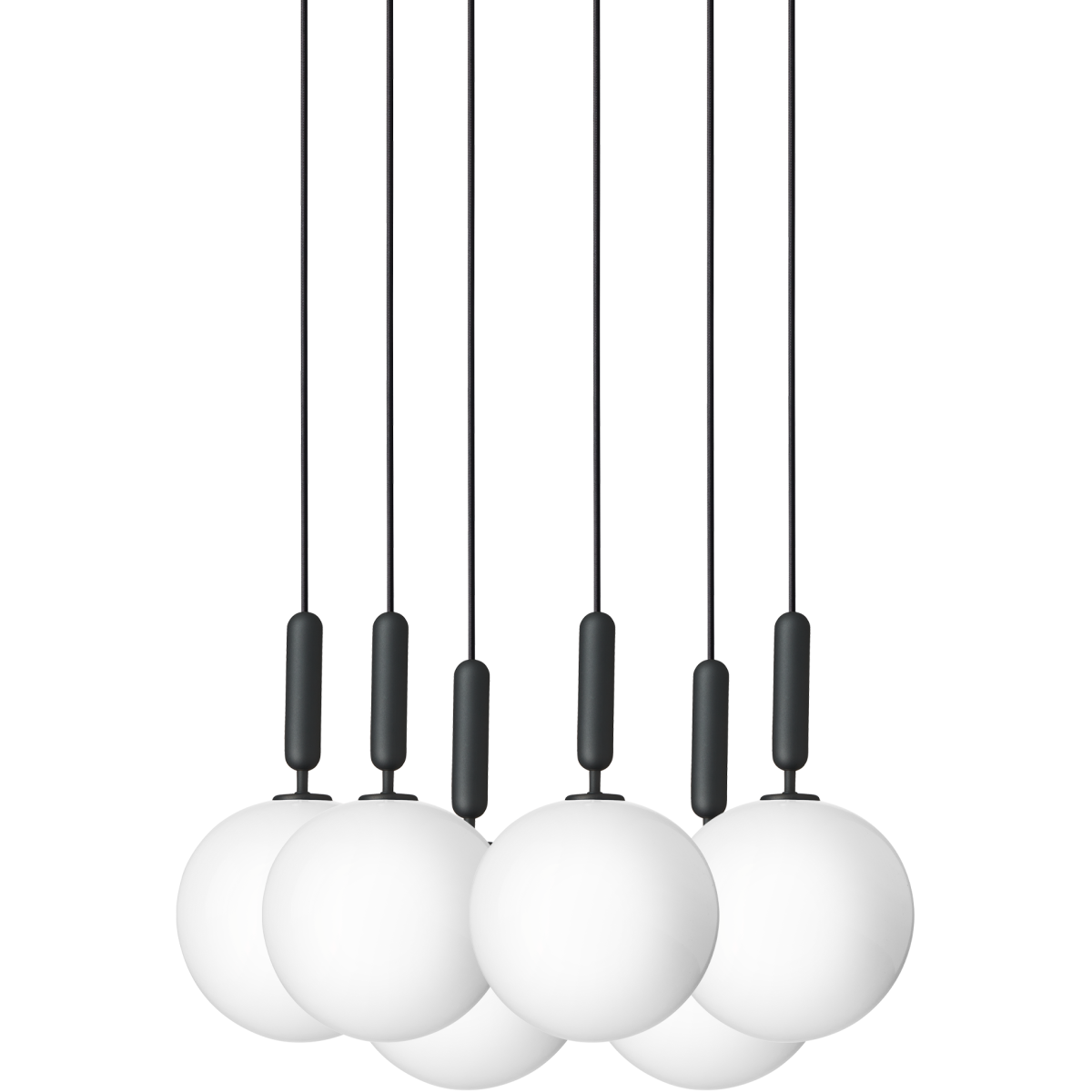 Nuura – Miira 6 Large pendant, rock grey and white opal glass