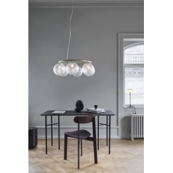 Nuura – Miira 6 Circular pendant, brass and clear glass