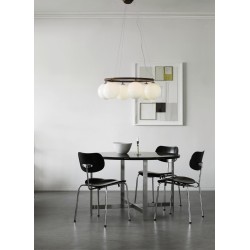 Nuura – Miira 6 Circular pendant, dark bronze and white opal glass