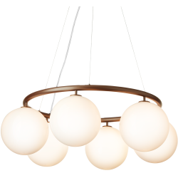 Nuura – Miira 6 Circular pendant, dark bronze and white opal glass