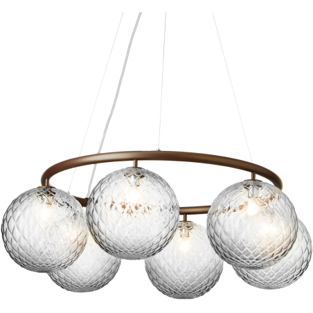 Nuura – Miira 6 Circular pendant, dark bronze and clear glass