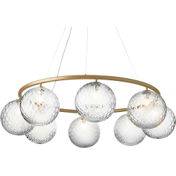 Nuura – Miira 8 Circular pendant, brass and clear glass