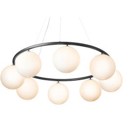 Nuura – Miira 8 Circular pendant, rock grey and white opal glass