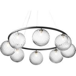 Nuura – Miira 8 Circular pendant, rock grey and clear glass