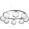 Nuura – Miira 8 Circular pendant, rock grey and clear glass