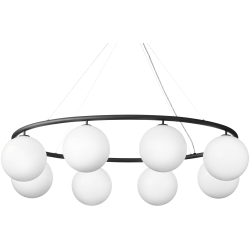 Nuura – Miira 8 Oval pendant, rock grey and white opal glass