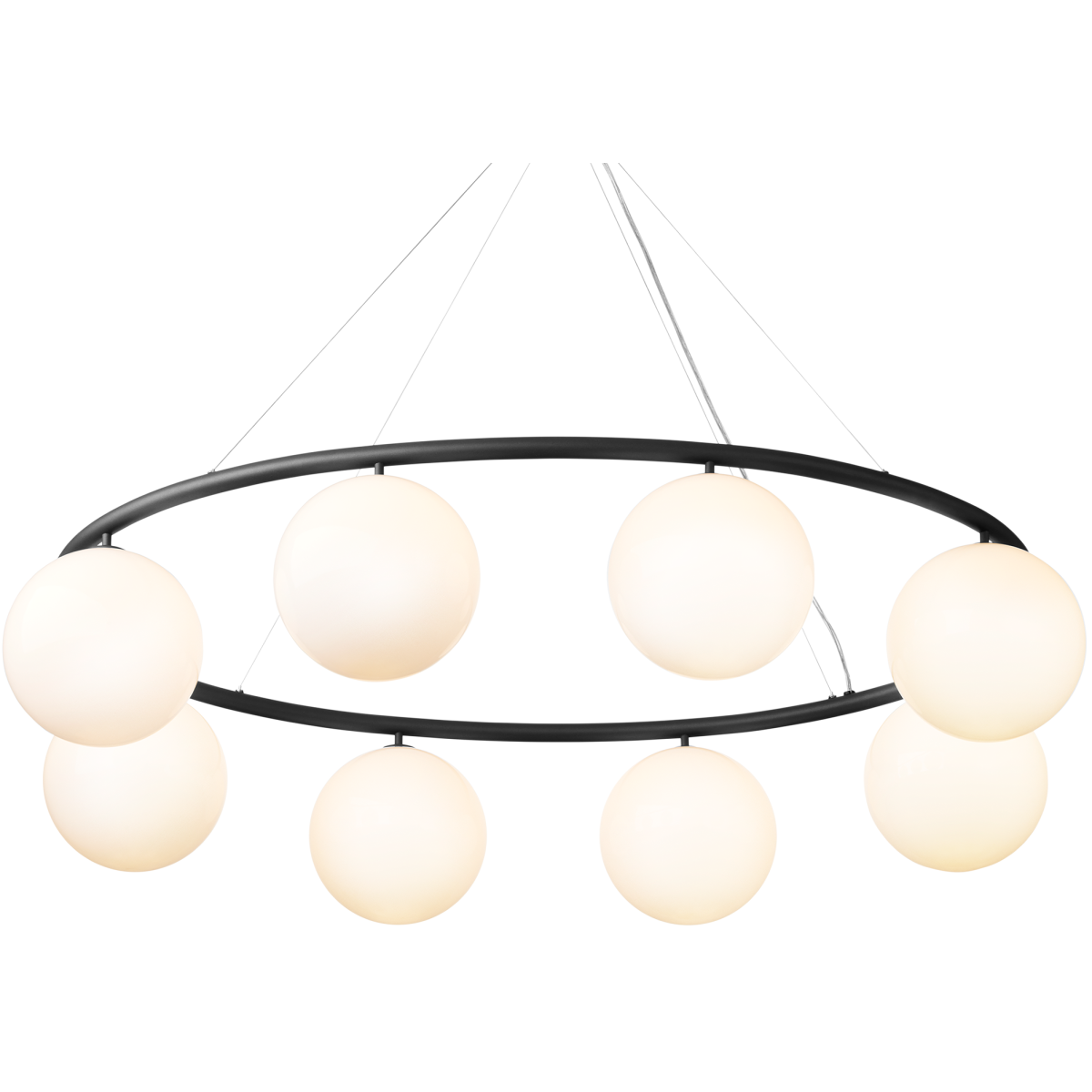 Nuura – Miira 8 Oval pendant, rock grey and white opal glass