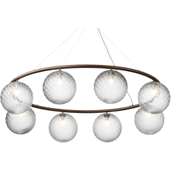 Nuura – Suspension Miira 8 Oval, dark bronze et verre transparent