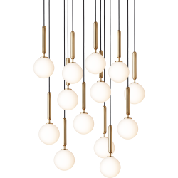 Nuura – Miira 13 pendant, brass and white opal glass