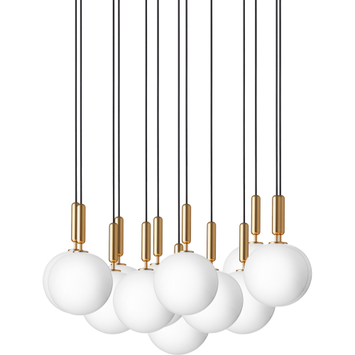 Nuura – Miira 13 Large pendant, brass and white opal glass