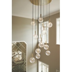 Nuura – Miira 13 Large pendant, brass and clear glass