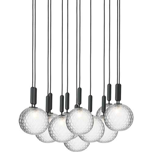 Nuura – Miira 13 Large pendant, rock grey and clear glass