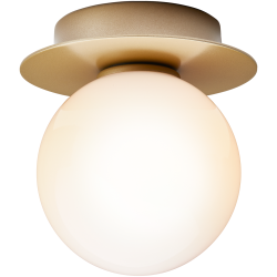 Nuura – Liila 1 Small wall / ceiling lamp, nordic gold and white opal glass