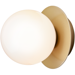 Nuura – Liila 1 Small wall / ceiling lamp, nordic gold and white opal glass