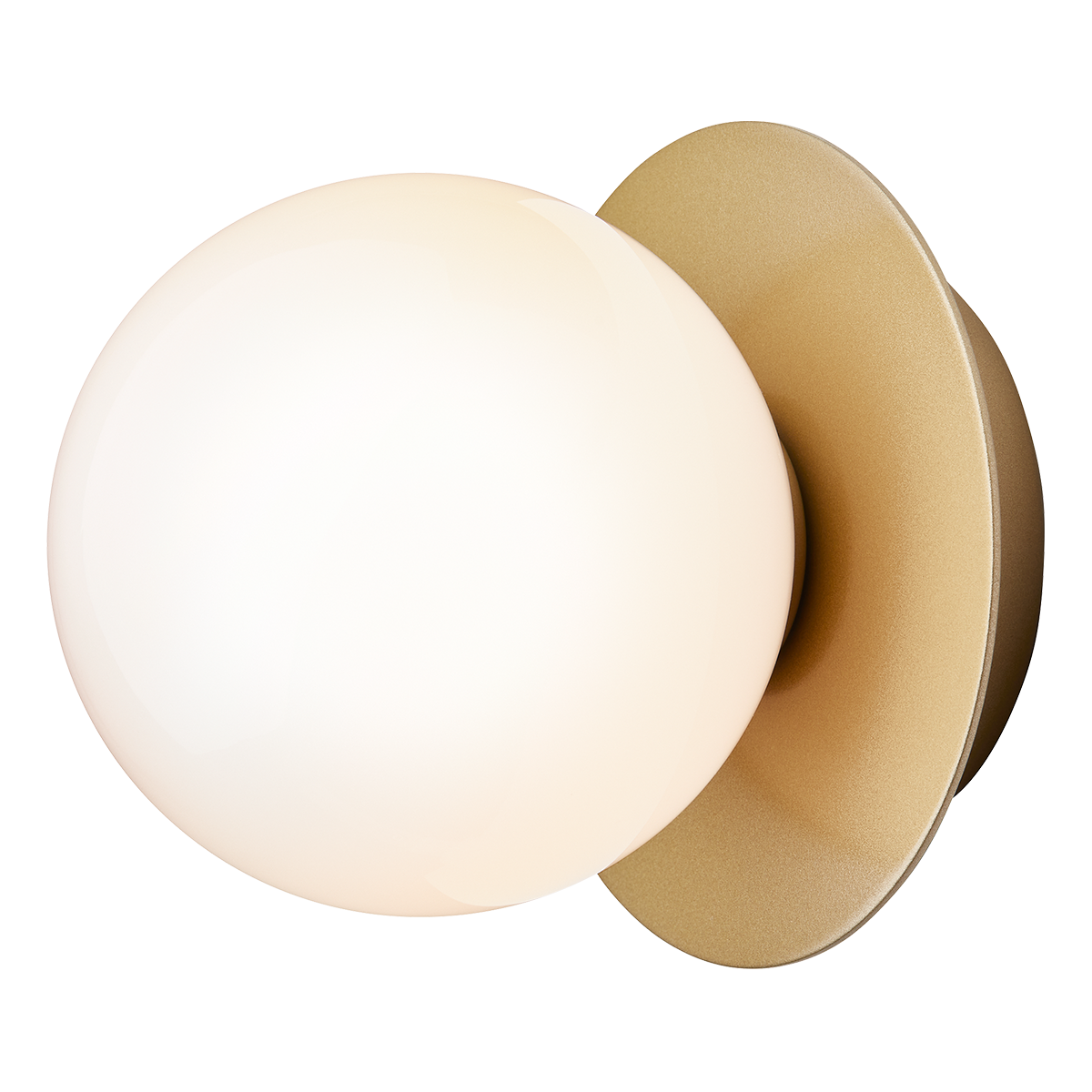 Nuura – Applique / Plafonnier Liila 1 Small, nordic gold et verre opal blanc