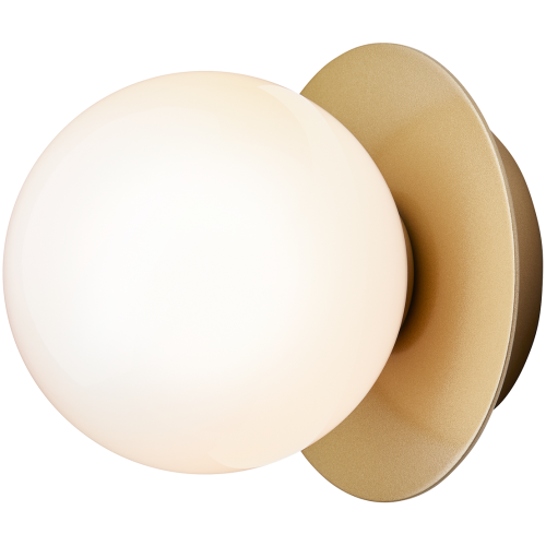 Nuura – Applique / Plafonnier Liila 1 Small, nordic gold et verre opal blanc