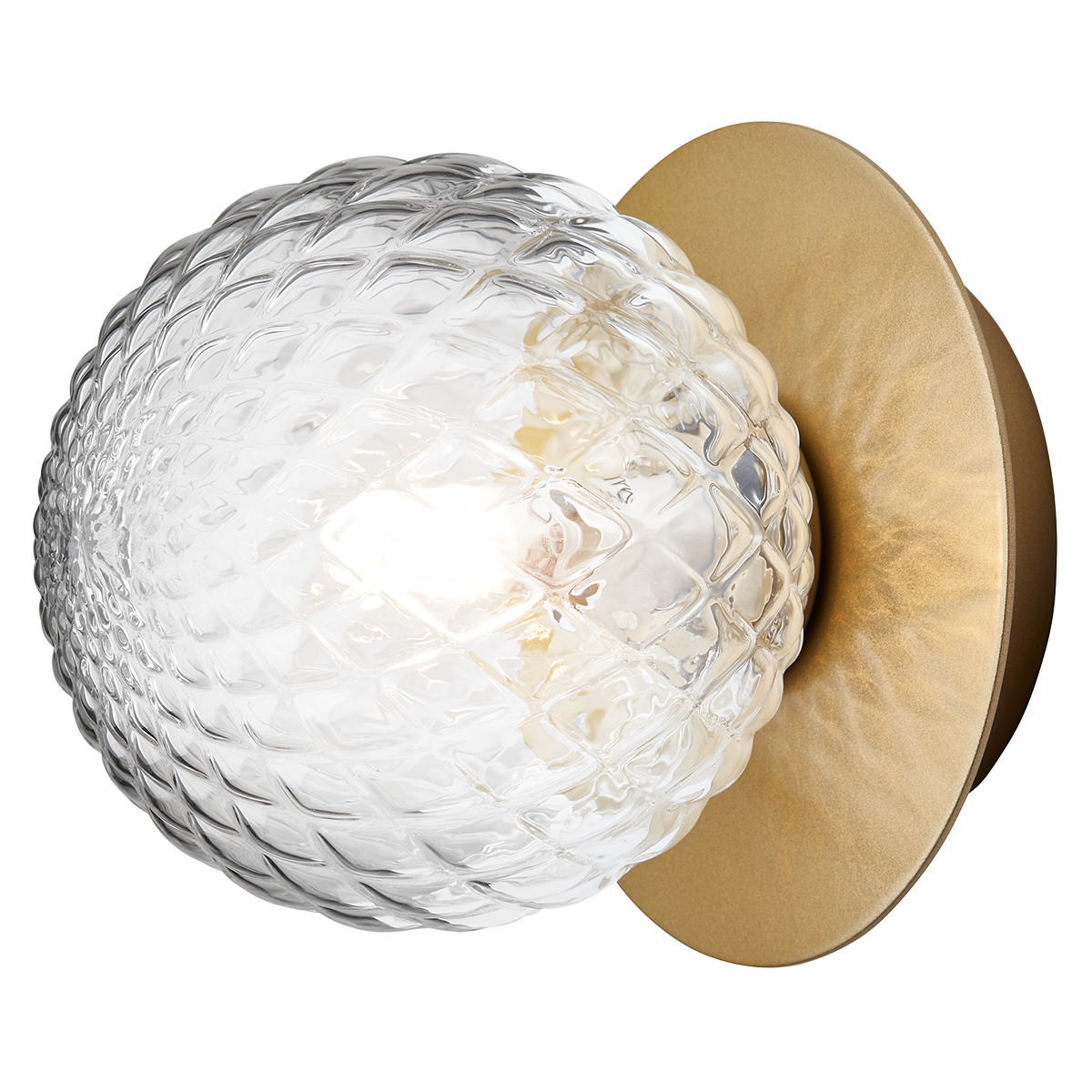 Nuura – Liila 1 Small wall / ceiling lamp, nordic gold and clear glass