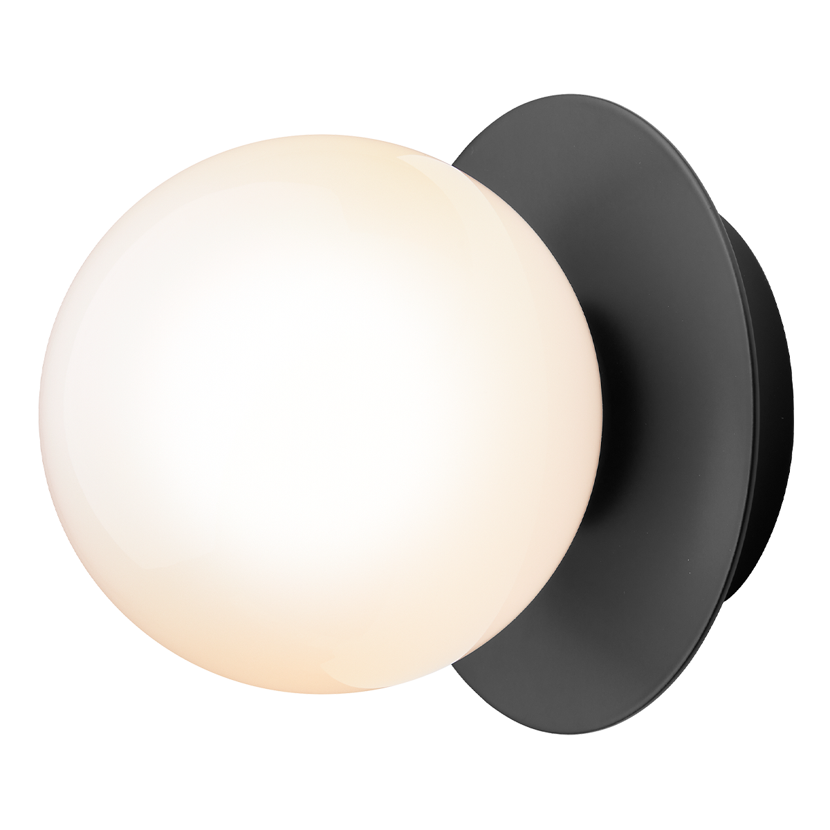 Nuura – Liila 1 Small wall / ceiling lamp, black and white opal glass