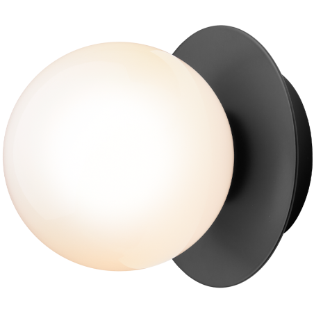 Nuura – Liila 1 Small wall / ceiling lamp, black and white opal glass