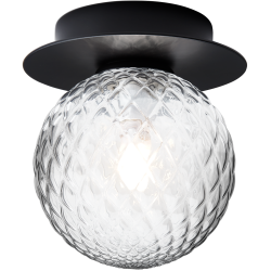 Nuura – Liila 1 Small wall / ceiling lamp, black and clear glass