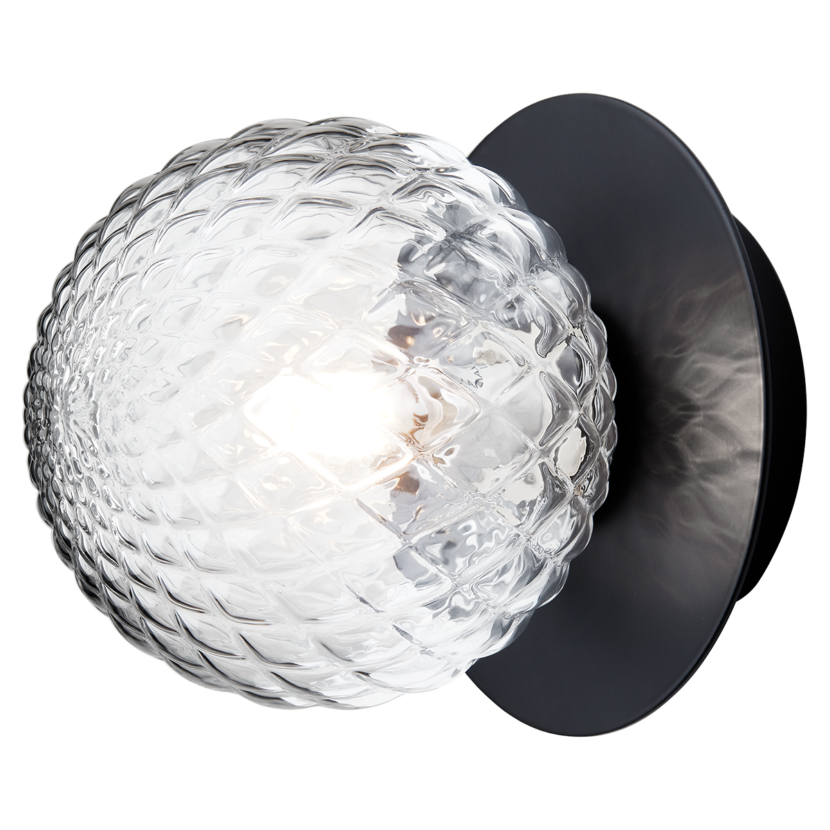 Nuura – Liila 1 Small wall / ceiling lamp, black and clear glass