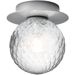 Nuura – Liila 1 Small wall / ceiling lamp, light silver and clear glass