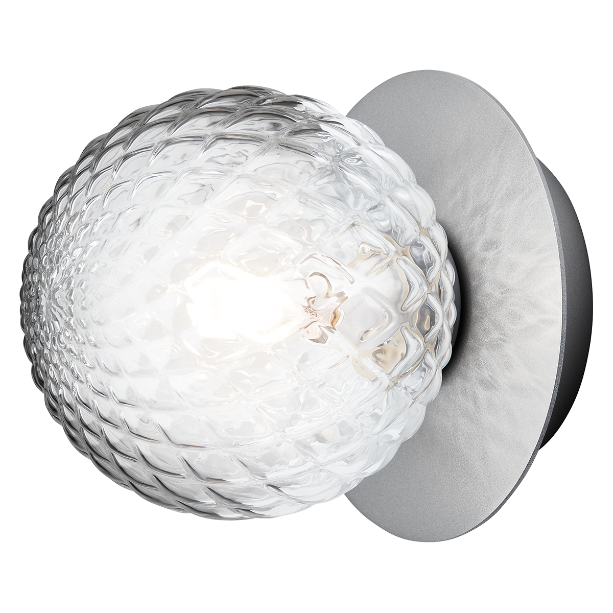 Nuura – Liila 1 Small wall / ceiling lamp, light silver and clear glass