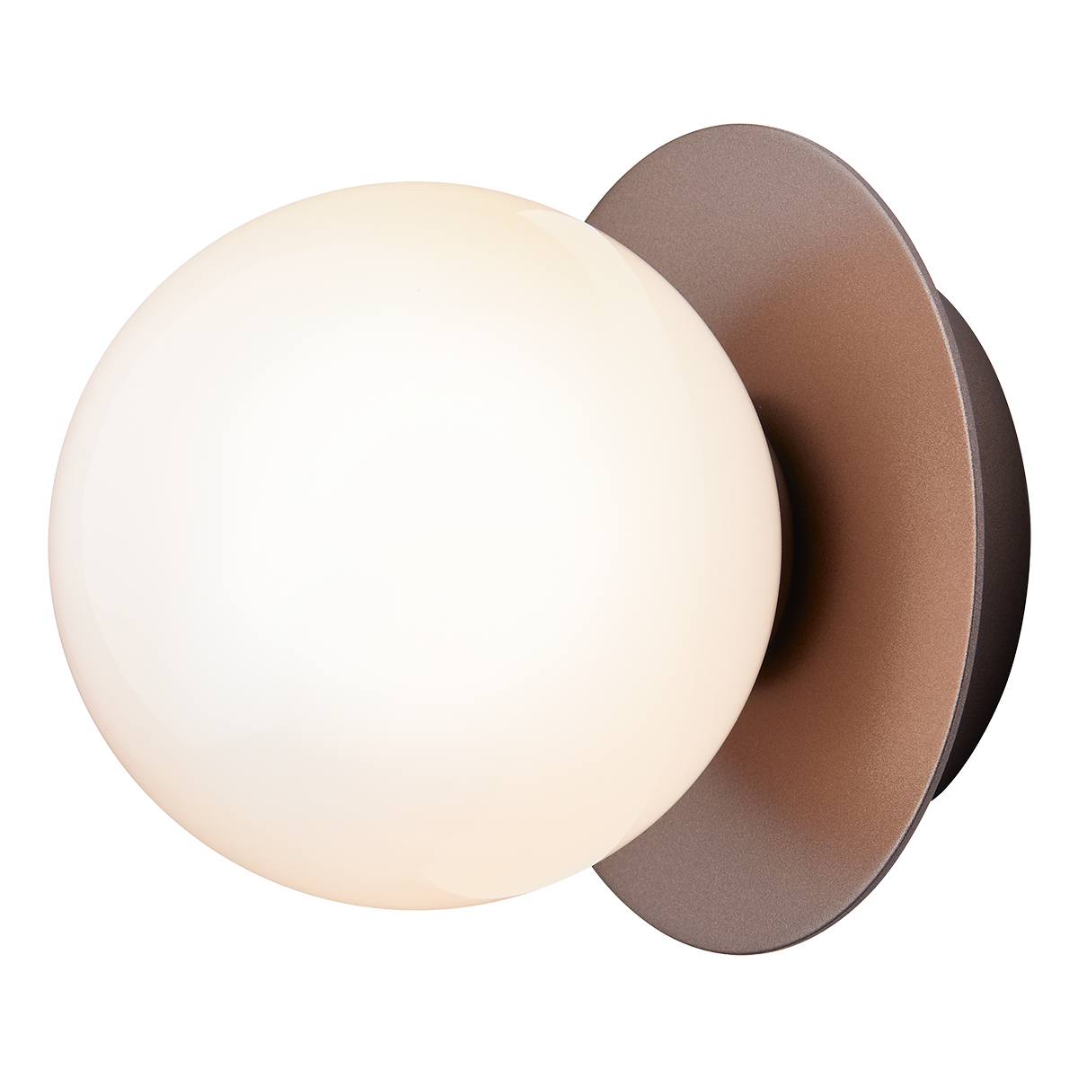 Nuura – Liila 1 Small wall / ceiling lamp, dark bronze and white opal glass