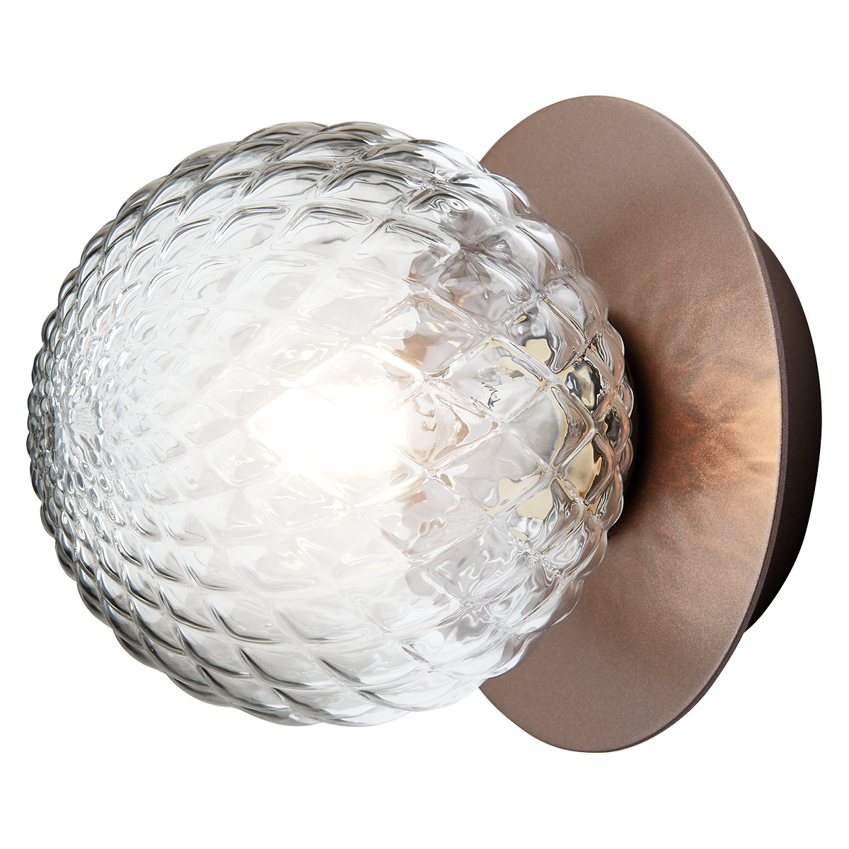 Nuura – Liila 1 Small wall / ceiling lamp, dark bronze and clear glass