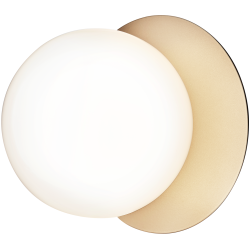 Nuura – Liila 1 Medium wall / ceiling lamp, nordic gold and white opal glass