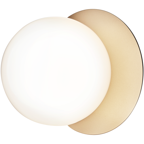 Nuura – Applique / Plafonnier Liila 1 Medium, nordic gold et verre opal blanc