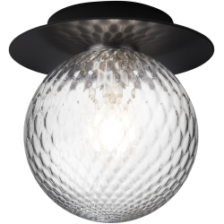 Nuura – Liila 1 Medium wall / ceiling lamp, black and clear glass