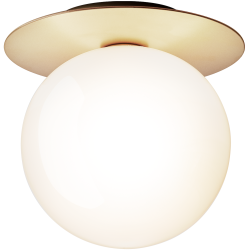 Nuura – Liila 1 Large wall / ceiling lamp, nordic gold and white opal glass