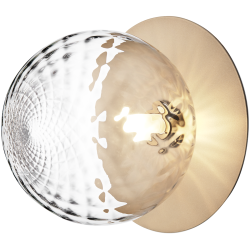 Nuura – Liila 1 Large wall / ceiling lamp, nordic gold and clear glass