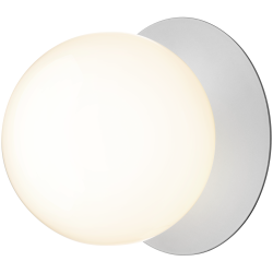 Nuura – Liila 1 Large wall / ceiling lamp, light silver and white opal glass