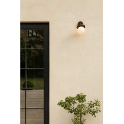 Nuura – Liila Outdoor wall lamp, dark bronze and white opal glass