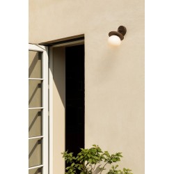 Nuura – Liila Outdoor wall lamp, dark bronze and white opal glass