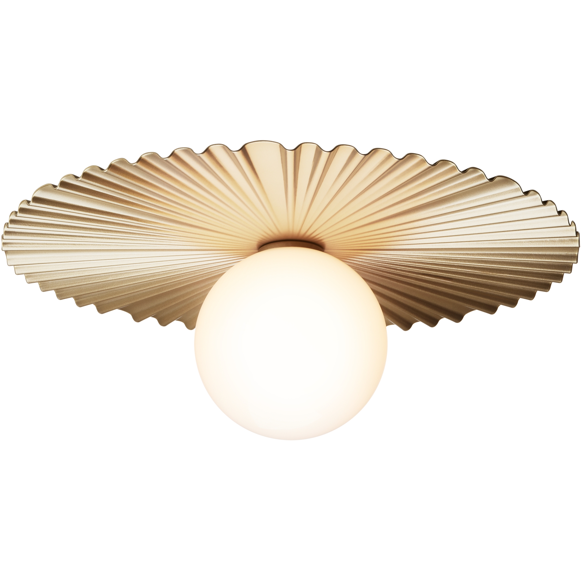 Nuura – Applique / Plafonnier Liila Muuse Medium, nordic gold et verre opal blanc