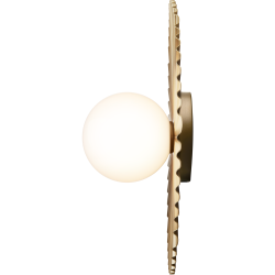 Nuura – Liila Muuse Small wall / ceiling lamp, nordic gold and white opal glass