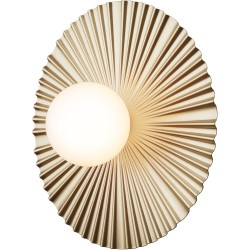 Nuura – Liila Muuse Small wall / ceiling lamp, nordic gold and white opal glass