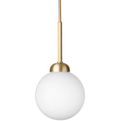 Nuura – Suspension Apiales 1 laiton brossé et verre opal blanc