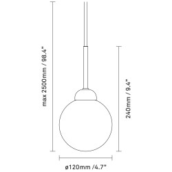 Nuura – Suspension Apiales 1 laiton brossé et verre opal blanc