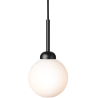 Nuura – Suspension Apiales 1 noir satiné et verre opal blanc