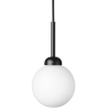 Nuura – Suspension Apiales 1 noir satiné et verre opal blanc